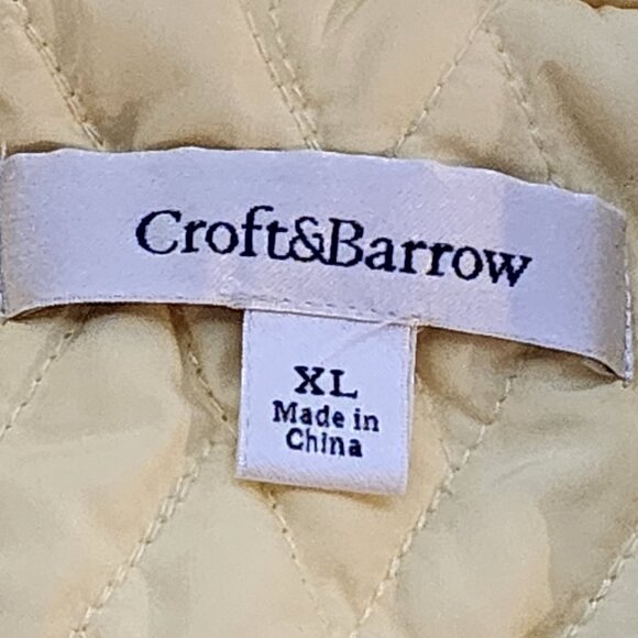 Croft & Barrow Lemon Yellow Poly Fully Lined Quilted Snap Front Vest Size XL - Picture 14 of 16